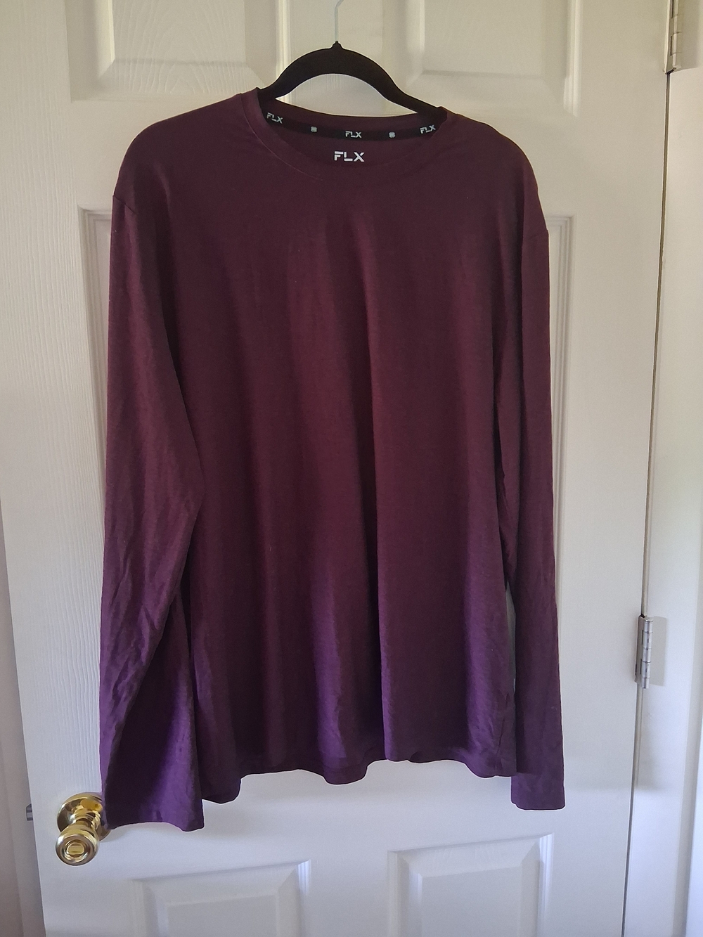 FLX Men's Long-Sleeve Crew Shirt in Plum